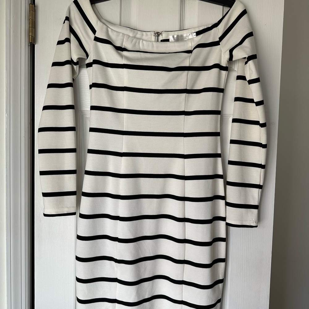 Striped Off-Shoulder Dress